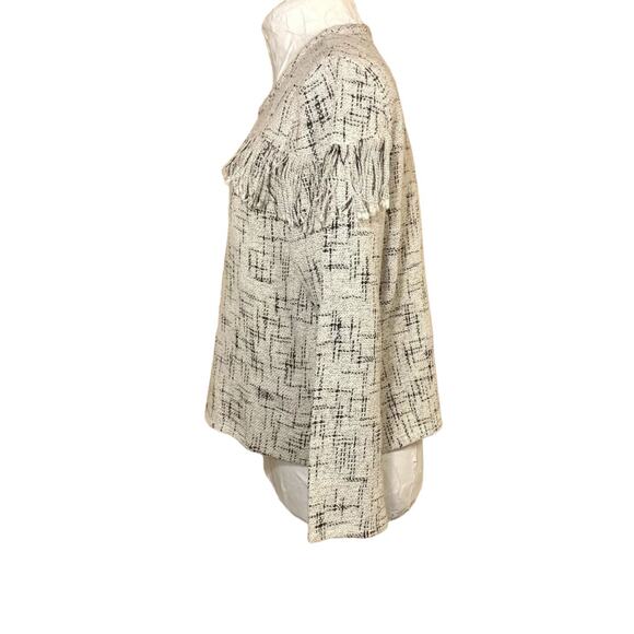 Womens Tweed Knit Fringe Top Woven Western Cowgirl Rodeo Business Casual Twee - Picture 5 of 11